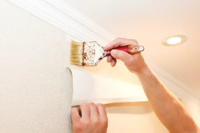 Pose de papier peint à Notre-Dame-du-Bec — revêtements muraux et toiles de verre